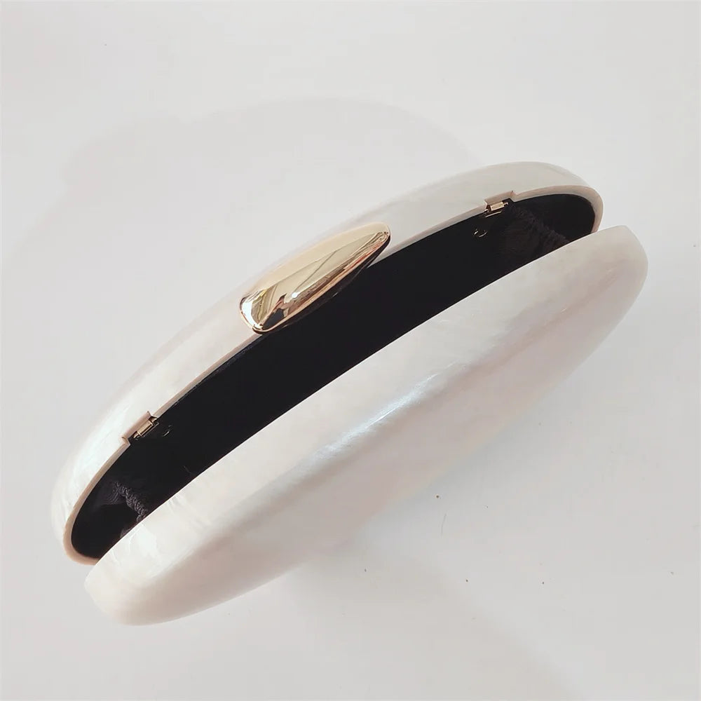 Handbag Summer Female Purse Egg Shape Clutch Bag  Pearl Purse