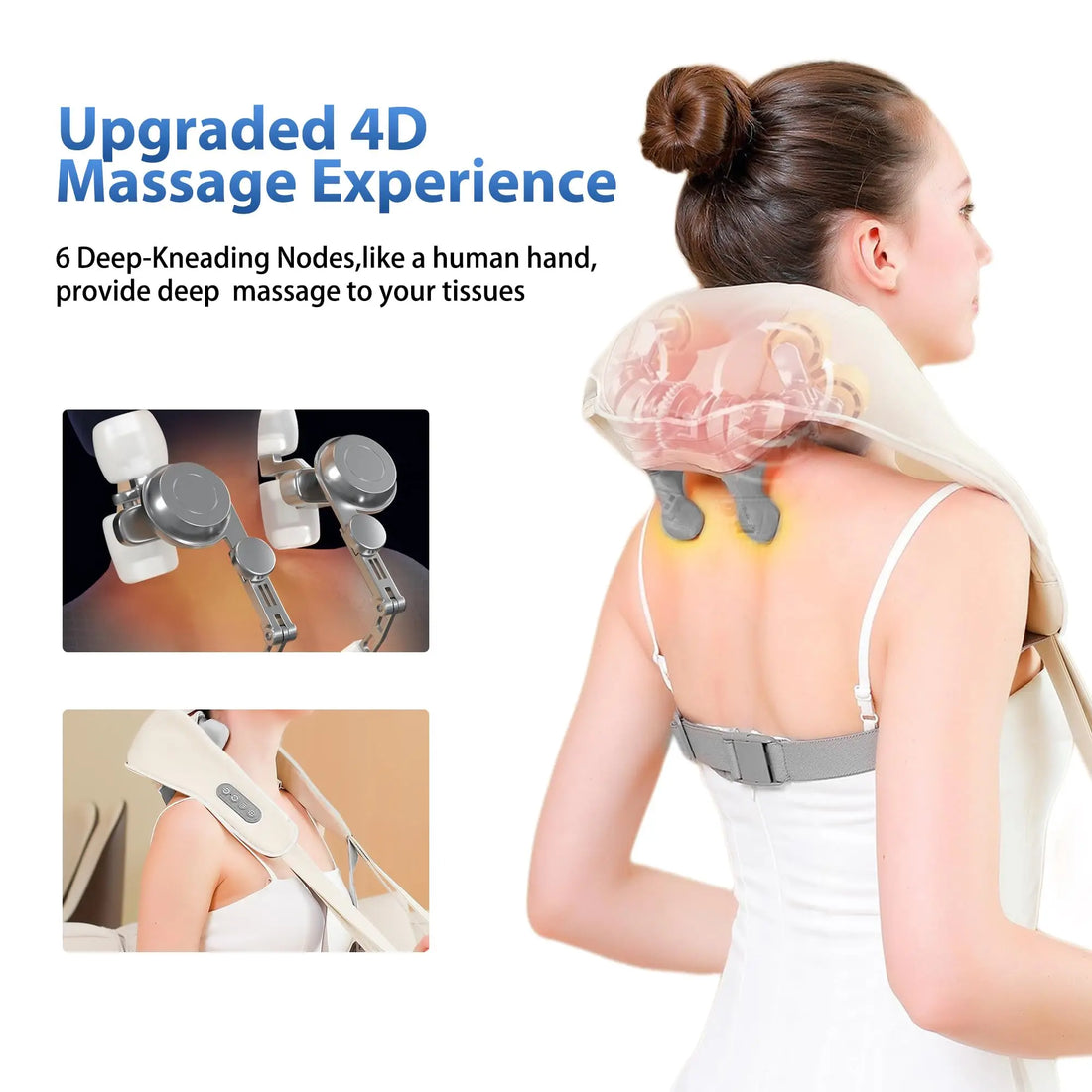 Shiatsu Neck Massager for Deep Tissue Cordless Neck and Shoulder Massager