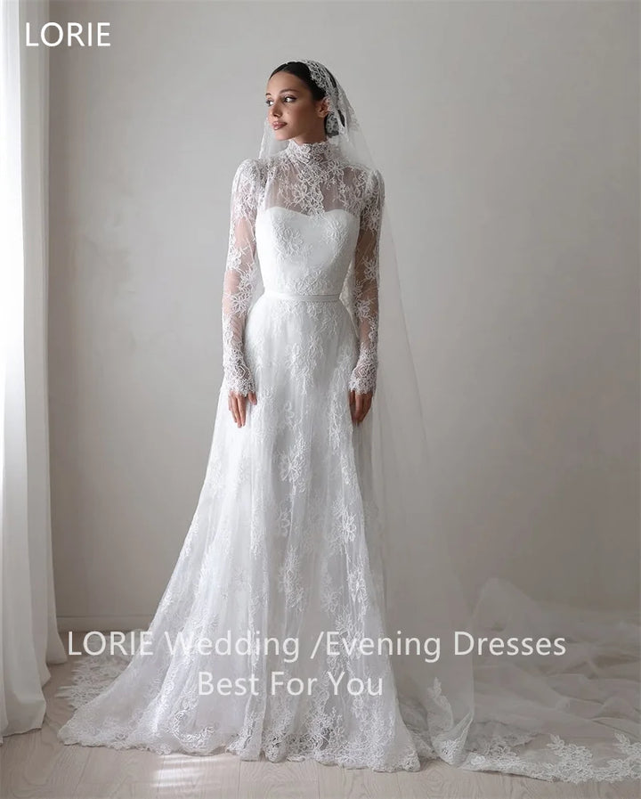 LORIE Lace Appliques Wedding Dresses Bridal Gown Floor-Length Bride Gowns