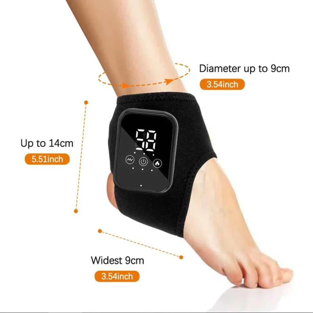 Electric Heat And Vibration Ankle Massager Infrared Hot Compress Therapy