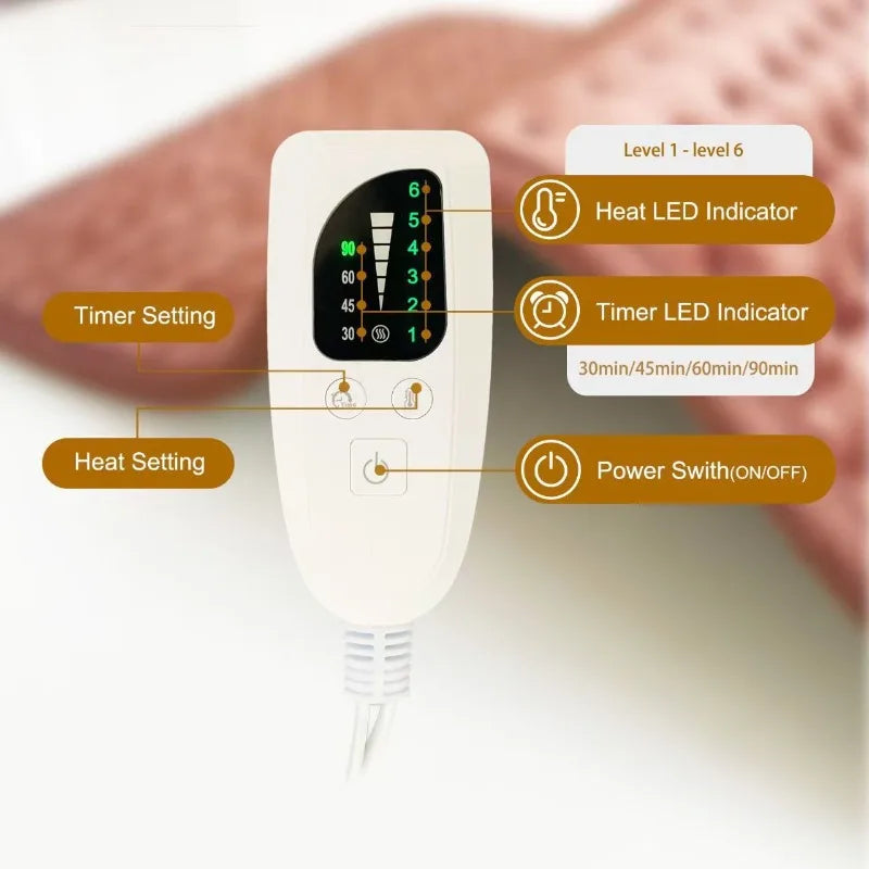 Neck & Shoulder Electric Heating Pad - Weighted 6 Heat  4 Timers Auto-Off