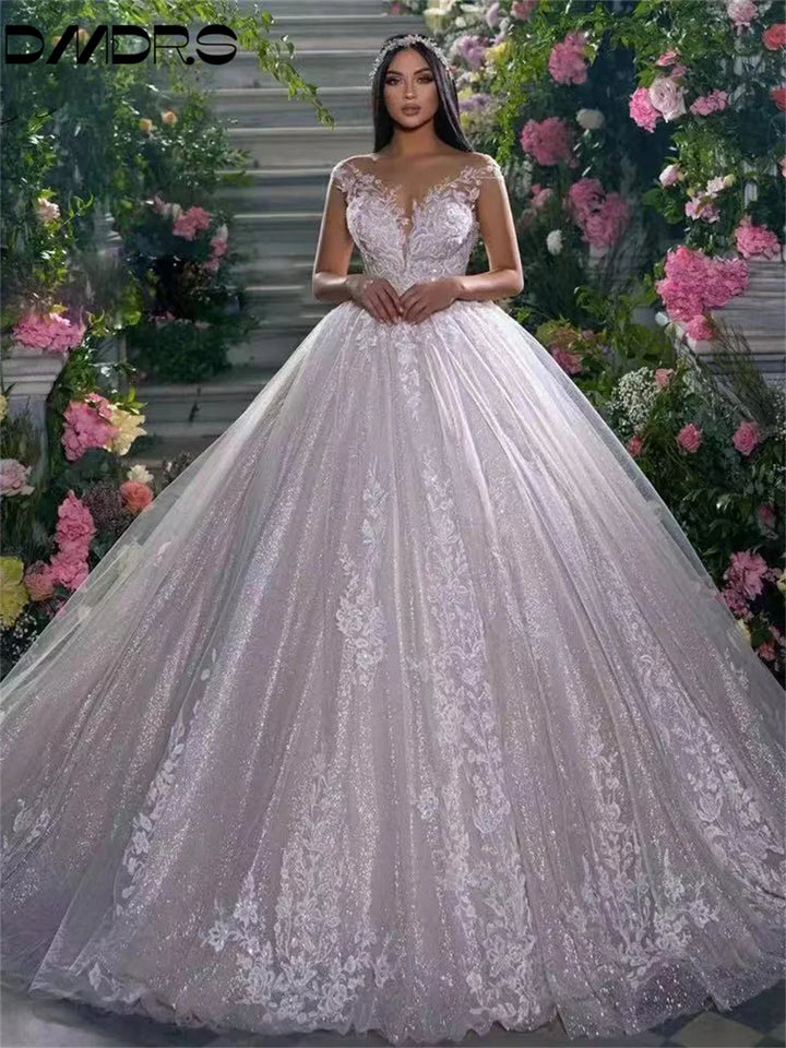 Elegant A line Wedding Dress Romantic Lace luxury wedding dress