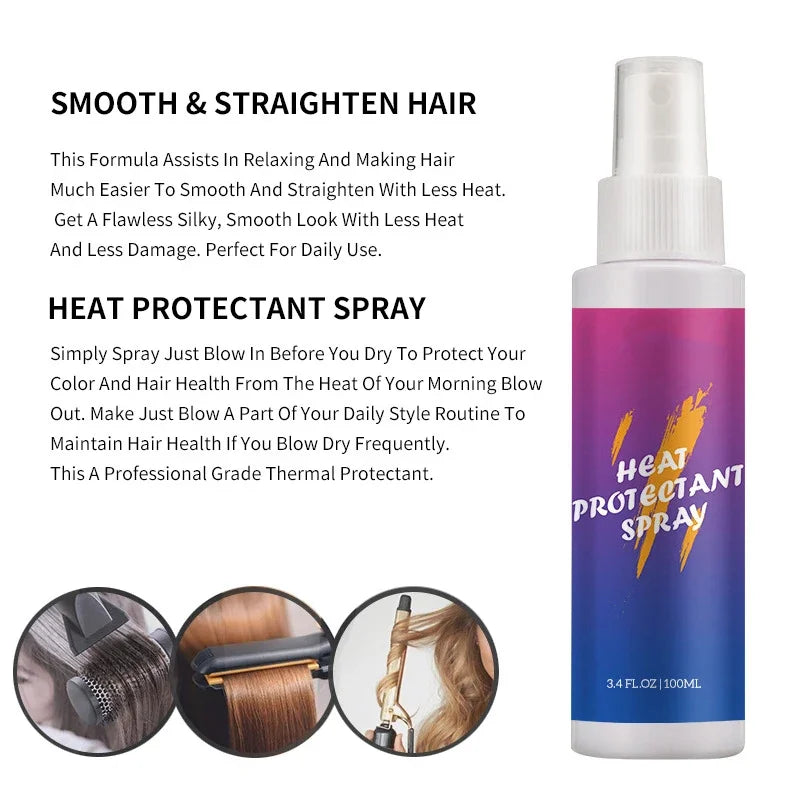 Heat Protect Hair Spray For Hair Care Prevent Damage Hair Styling