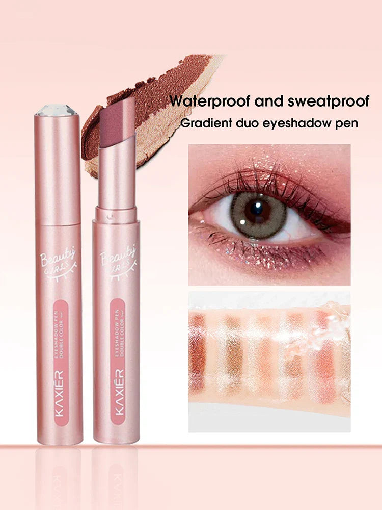 Gradient two-color eye shadow pen waterproof sweat proof eye shadow