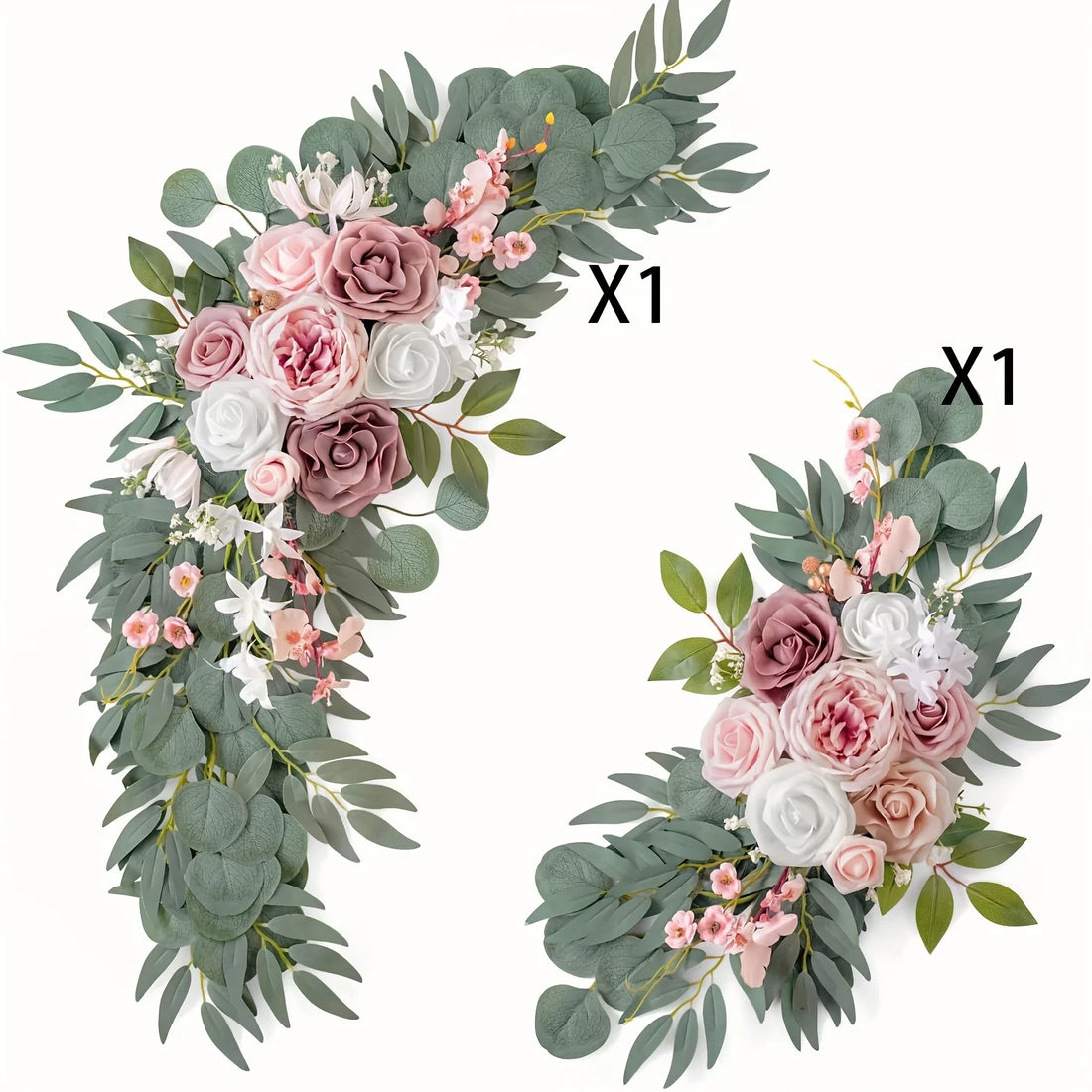 2pcs Wedding Decoration Flowers Artificial Rose Wreaths