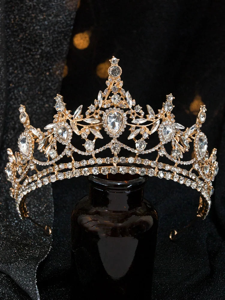 Silver Rhinestone Bridal Crown for Wedding & Birthday Party