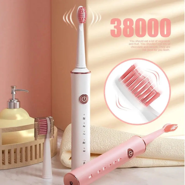 New N100 Sonic Electric Toothbrush Adult Timer Brush 6 Mode USB Charger