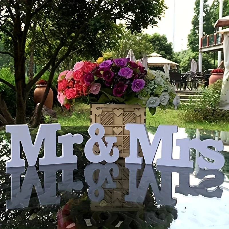 Wooden Signs Vintage Style Signs Mr & Mrs Wooden Monogram Wedding Signs