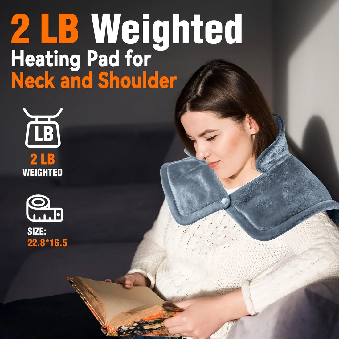 Neck & Shoulder Electric Heating Pad - Weighted 6 Heat  4 Timers Auto-Off