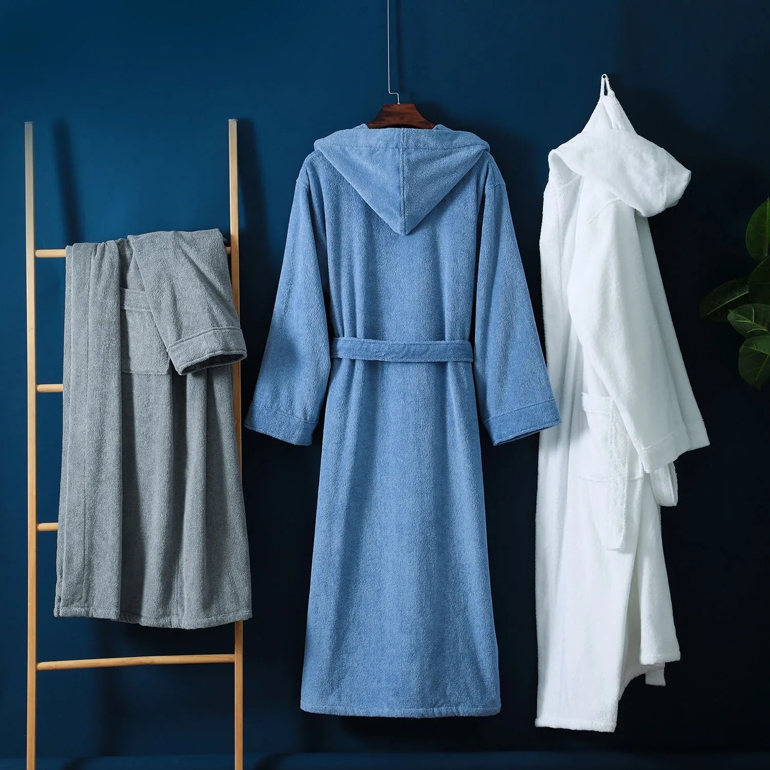 100% Cotton Towel Kimono Robes Women New Arrived Hooded Nightgown