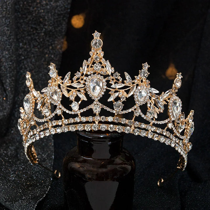 Silver Rhinestone Bridal Crown for Wedding & Birthday Party