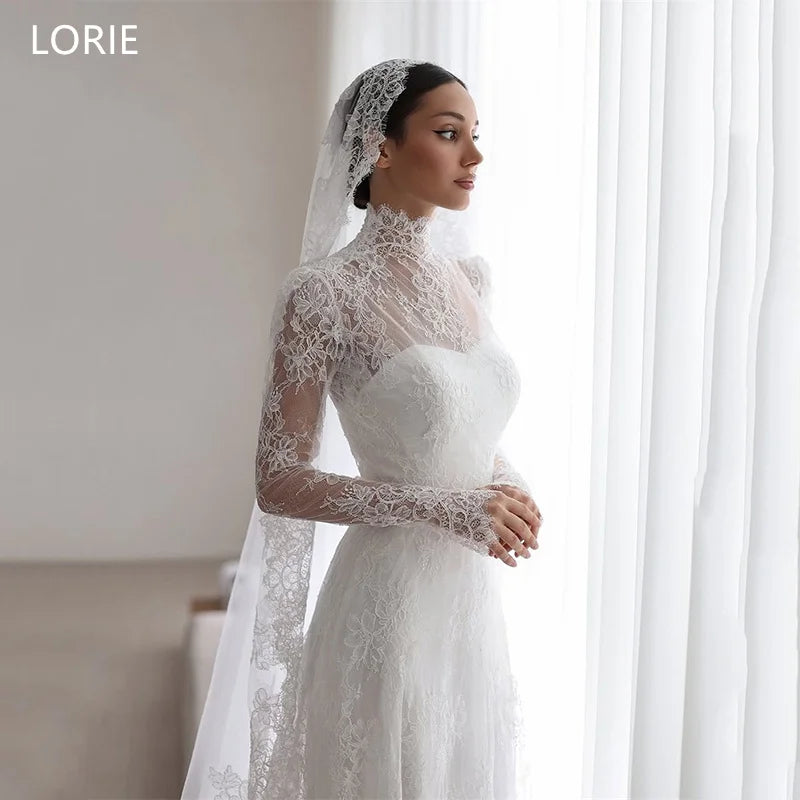 LORIE Lace Appliques Wedding Dresses Bridal Gown Floor-Length Bride Gowns