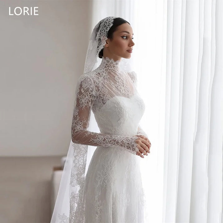 LORIE Lace Appliques Wedding Dresses Bridal Gown Floor-Length Bride Gowns