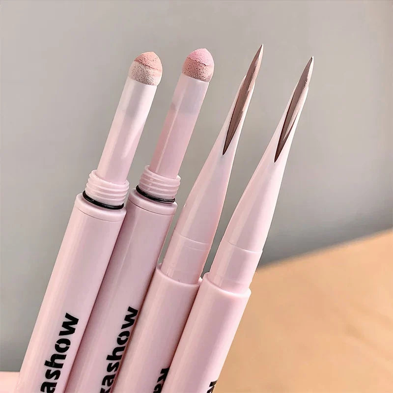 Women Double Lying Silkworm Eyeliner Pencil Diamond Glitter Matte Makeup