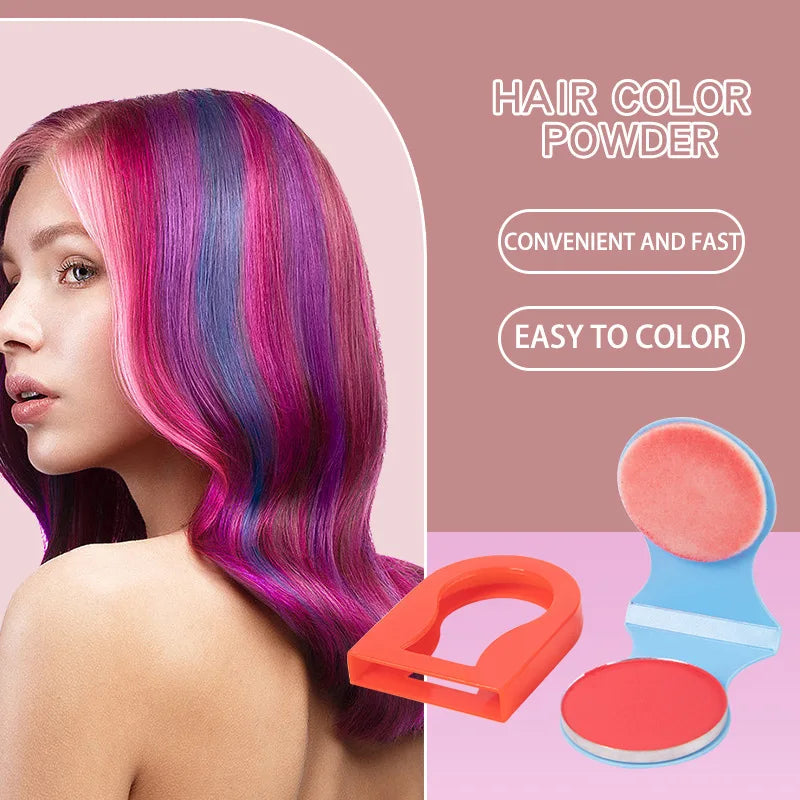 8 Colors Temporary Hair Chalk Powder Hair Dye Pressed Powder Men Women