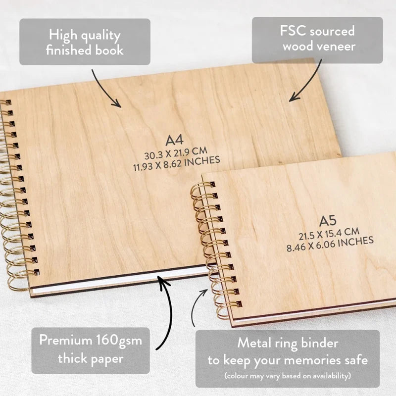 Personalized Guest Book Wooden Wedding Guest Book Personalized Photo Album