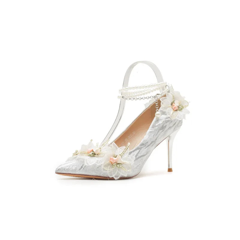 French skirt wedding shoes stiletto temperament women's high heels