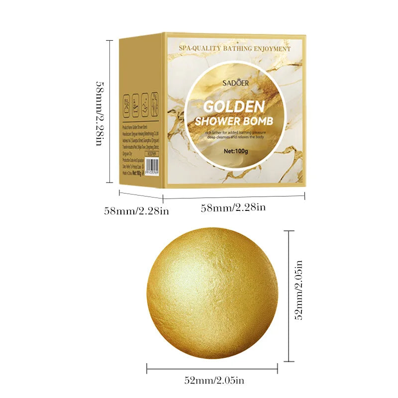 Gold Bath Salt Ball Deep Cleansing Body Bath Salt Ball for Relaxation