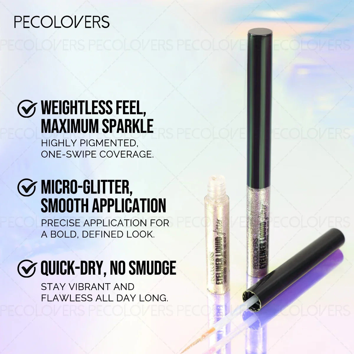 Glitter Eyeliner with Ultra-fine Tip Pearlescent Sparkle Eye Makeup