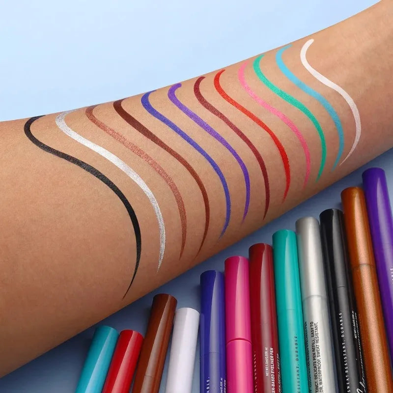 Matte Dark Red Eye Liner Makeup White Liquid Eyeliner Quick-Drying Pencil