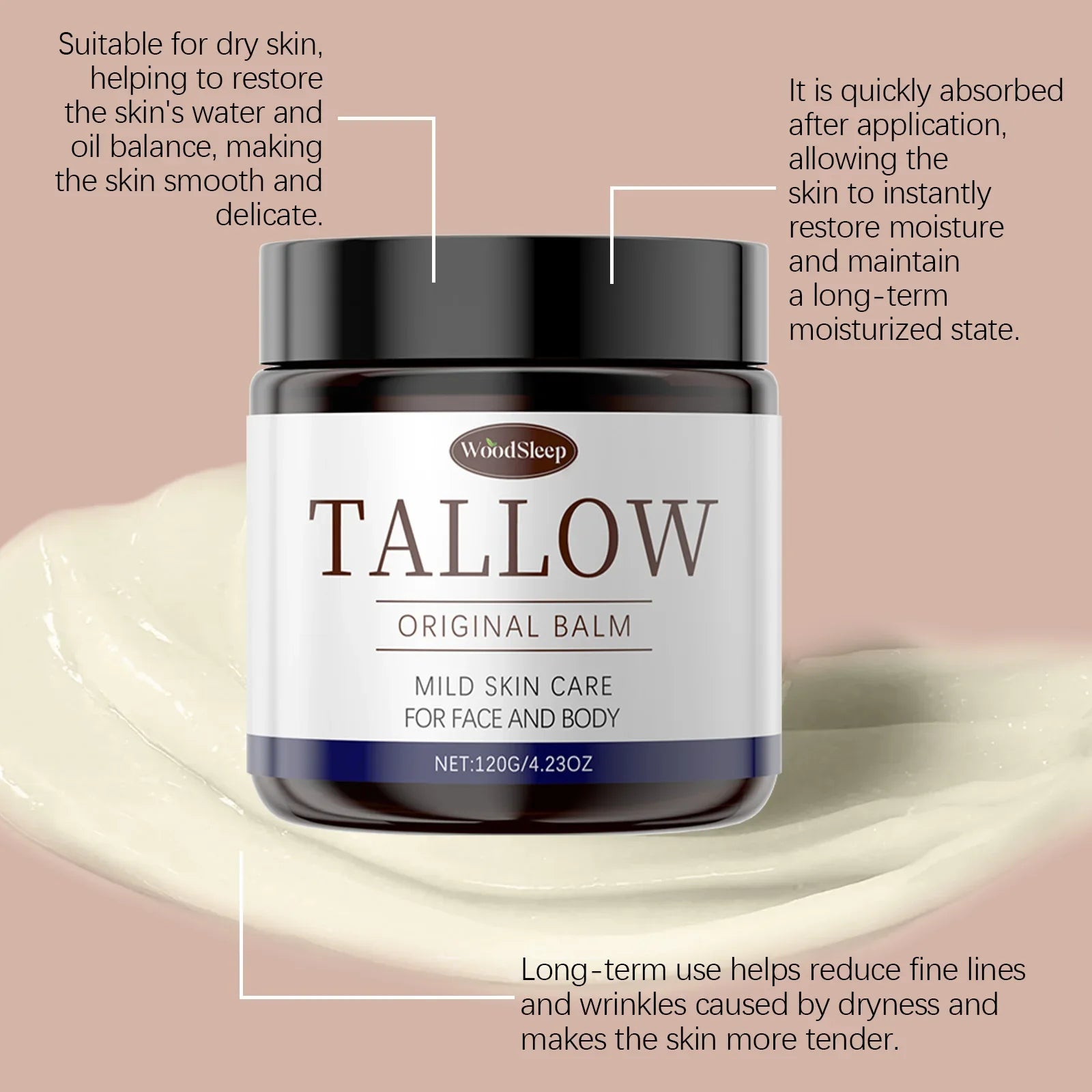 Multi Purpose Tallow Honey Balm Deep Moisturizing Nourishing Body Care