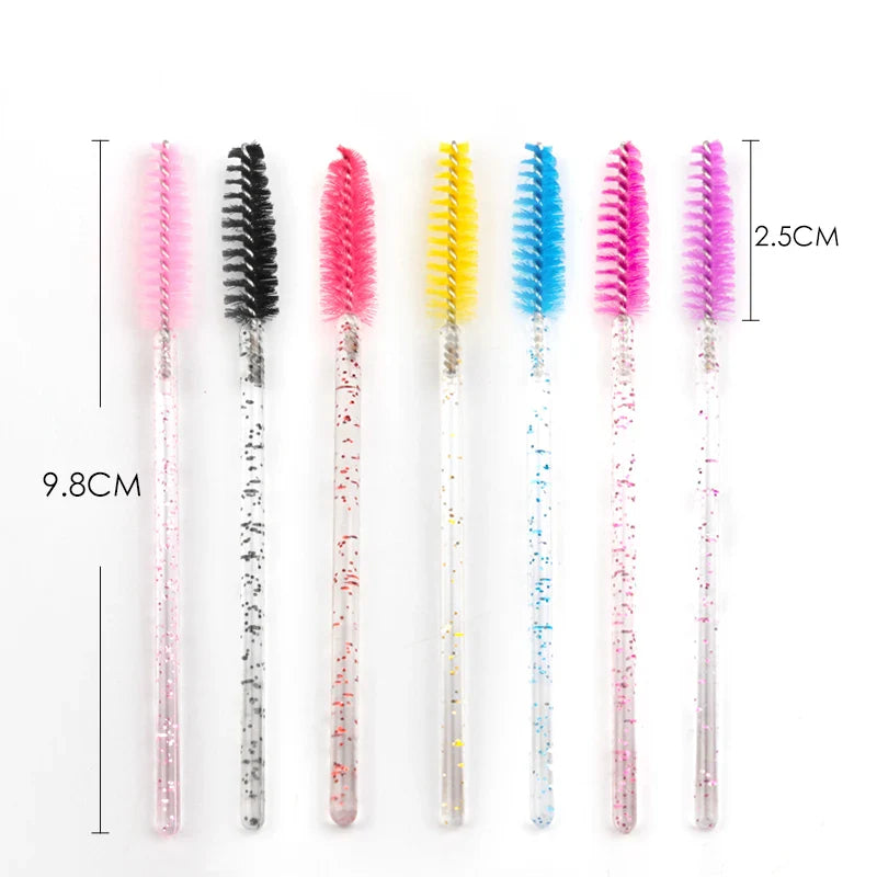 Makeup Brushes Pink Crystal Eyelashes Brush Reusable Fake Lashes Extension