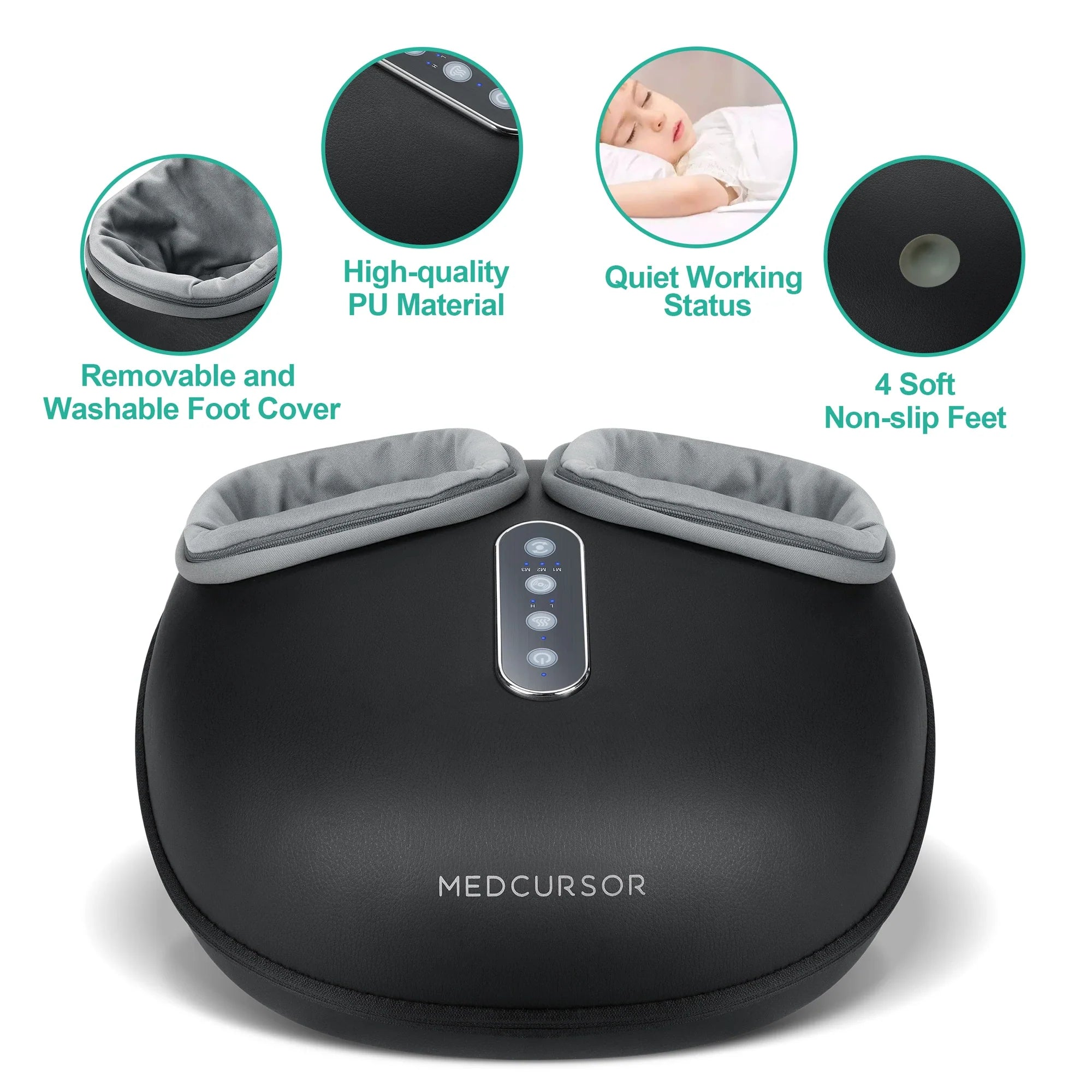 Medcursor Shiatsu Foot Massager Machine with Heat Roller Muscle