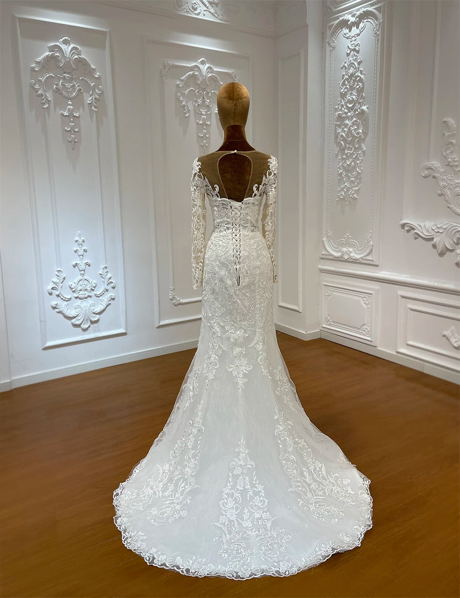 Customized NS4899 Luxury Full Lace Two Pieces Mermaid Wedding Dress