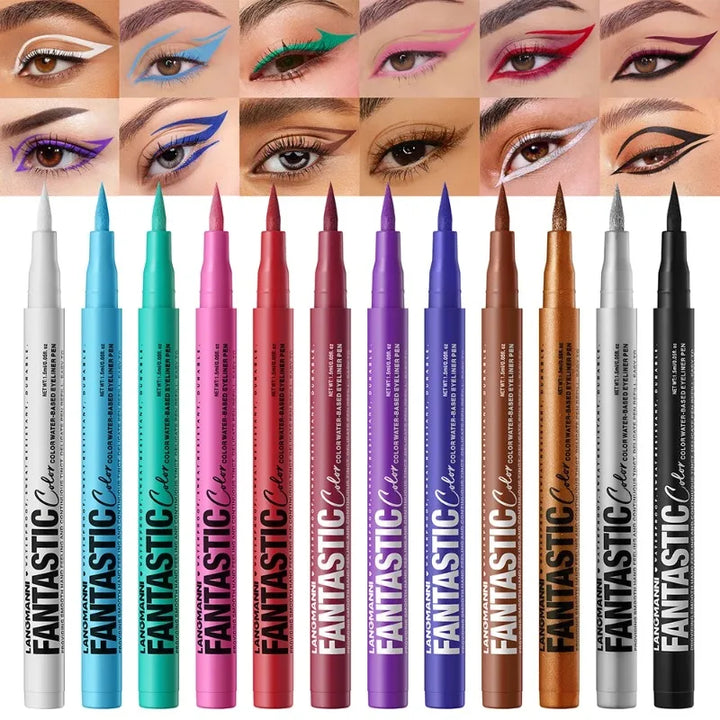 Matte Dark Red Eye Liner Makeup White Liquid Eyeliner Quick-Drying Pencil