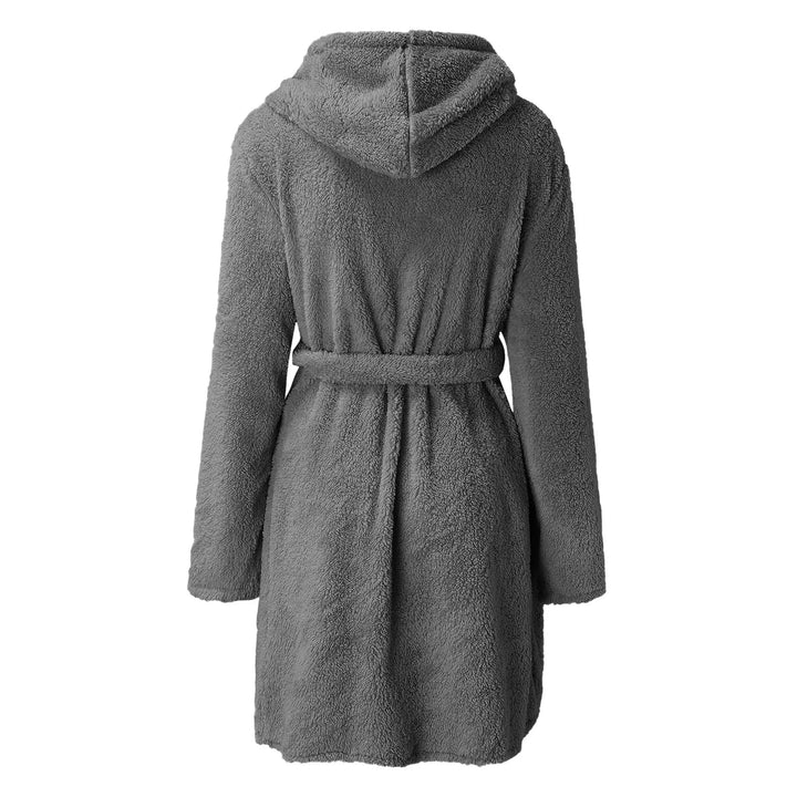 Autumn Winter Women Sexy Bath Robe Fluffy Plush Pyjamas Ladies Hooded