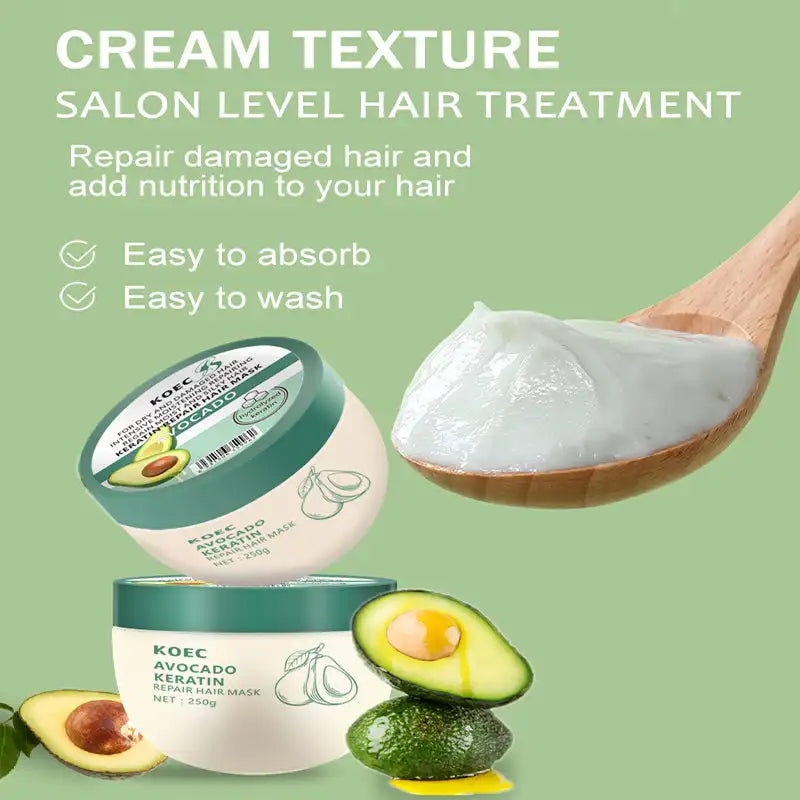 250g KOEC Avocado Repairing Hair Mask Moisturizing Nourishing
