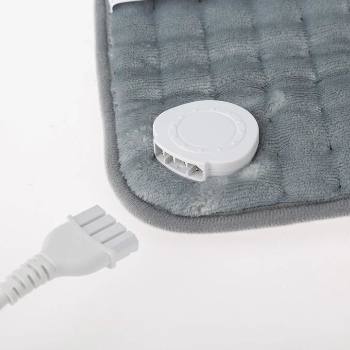 Electric Heating Pad Grey 100W Flannel Moist Dry Therapy Back Pain