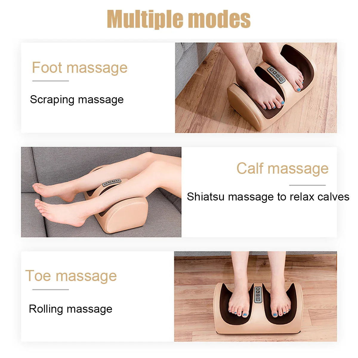 Electric Foot Massager Heating Therapy Hot Compression Kneading Roller