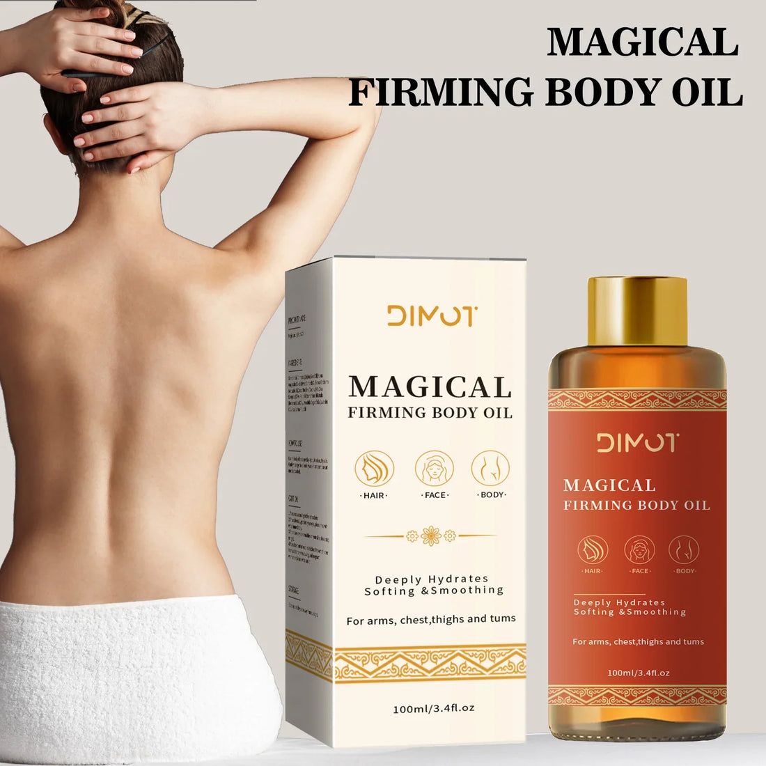 Body Oil Magic Luxury  Tightening Firming Chest Thighs Deeply Moisturizing Oil