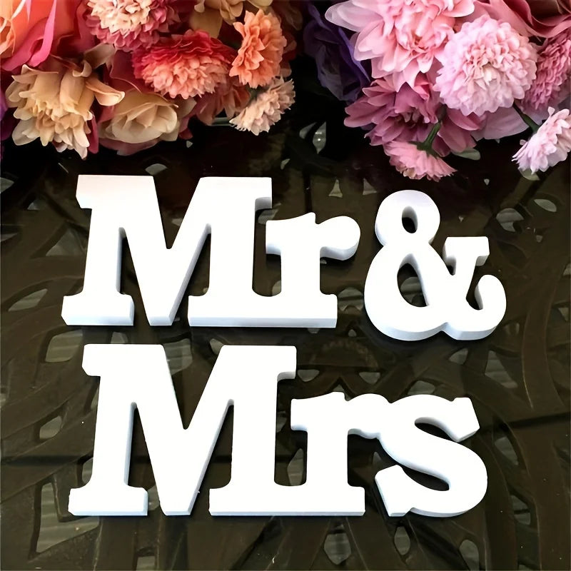 Wooden Signs Vintage Style Signs Mr & Mrs Wooden Monogram Wedding Signs