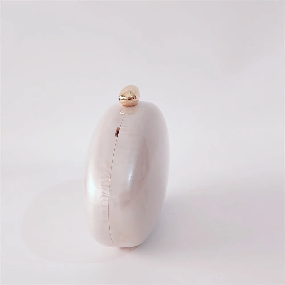 Handbag Summer Female Purse Egg Shape Clutch Bag  Pearl Purse