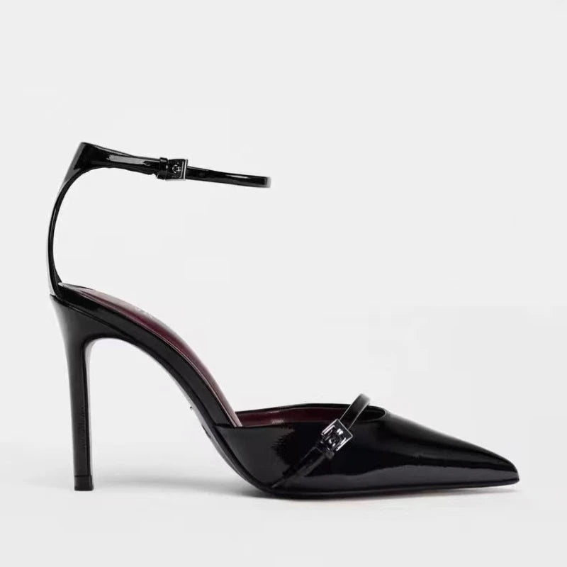 Women's Sexy Ankle-strap Heels Summer Patent Leather Luxury Sandals