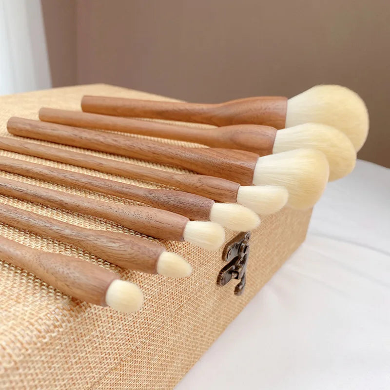 Black Walnut Handle Makeup Brushes Powder Blush Foundation Brush