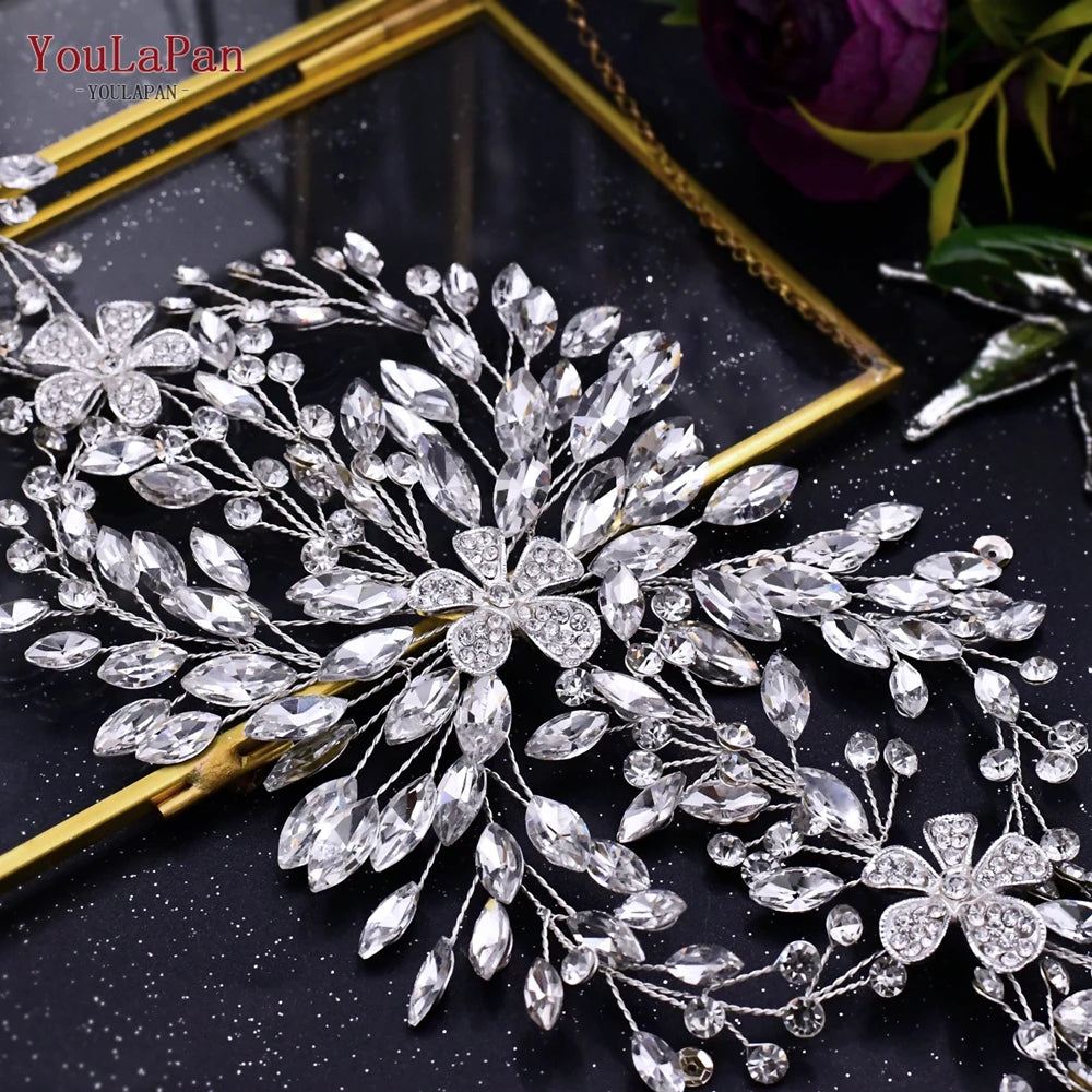 Luxury Wedding Headpiece Rhinestone Hair Vine for Bride