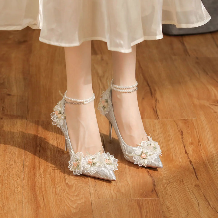 French skirt wedding shoes stiletto temperament women's high heels