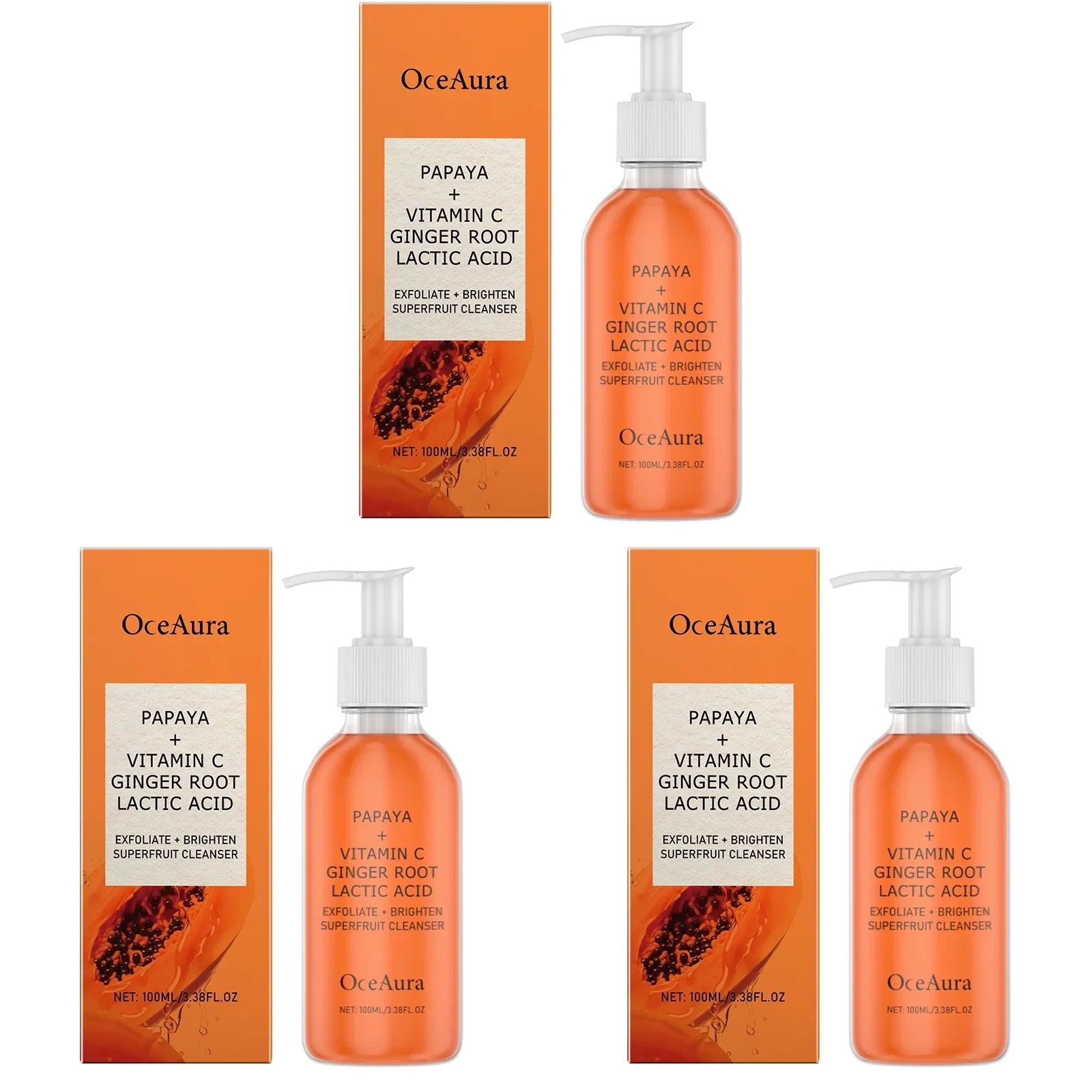 Papaya Face Wash Deep Exfoliating Oil Control Blackheads Cleanser