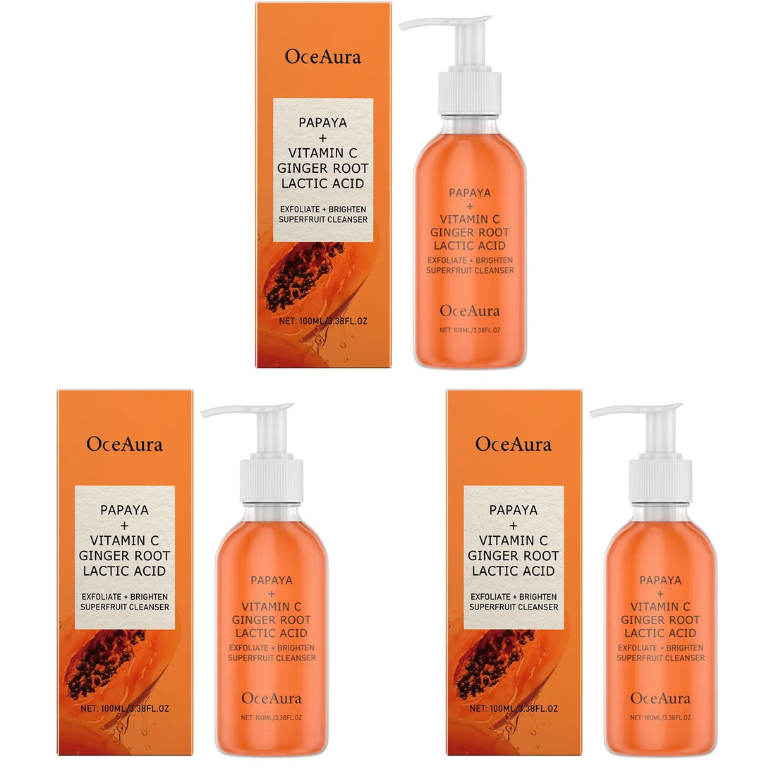 Papaya Face Wash Deep Exfoliating Oil Control Blackheads Cleanser