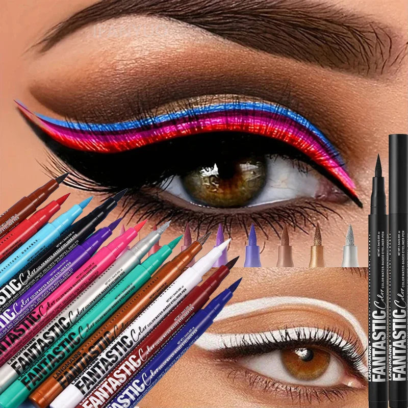 Matte Dark Red Eye Liner Makeup White Liquid Eyeliner Quick-Drying Pencil