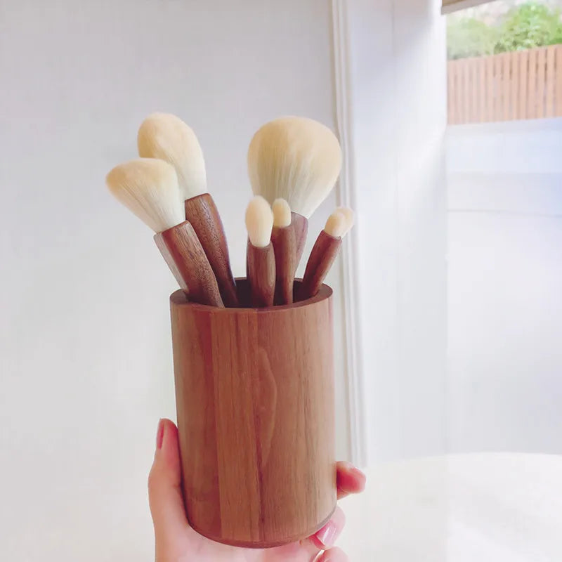 Black Walnut Handle Makeup Brushes Powder Blush Foundation Brush