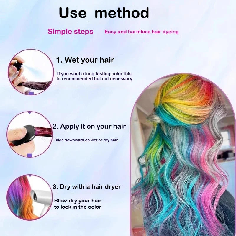 8 Colors Temporary Hair Chalk Powder Hair Dye Pressed Powder Men Women