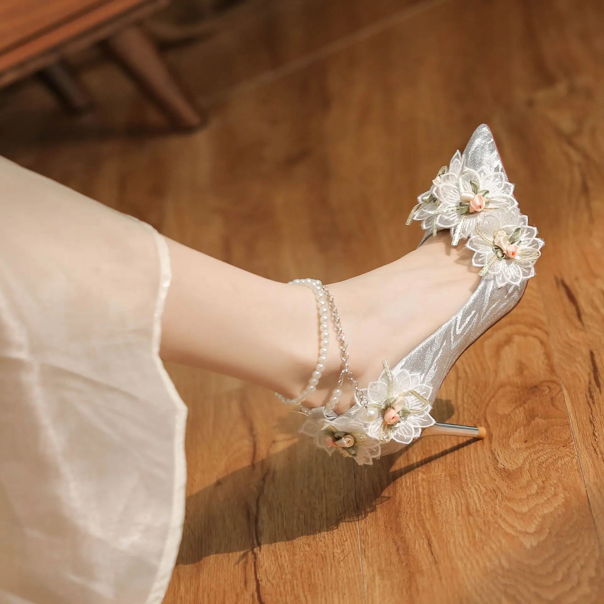 French skirt wedding shoes stiletto temperament women's high heels