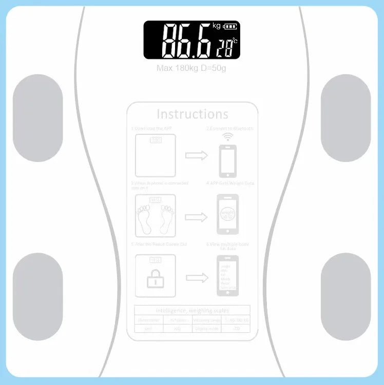 Body Fat Scale Smart Wireless Digital Bathroom Weight Scale Body