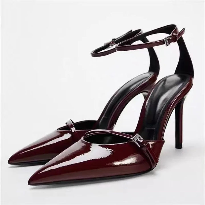 Women's Sexy Ankle-strap Heels Summer Patent Leather Luxury Sandals