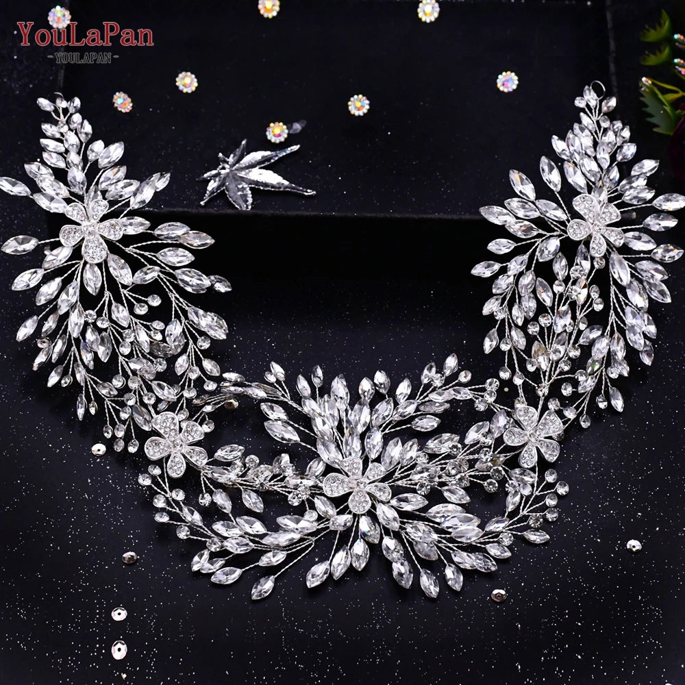 Luxury Wedding Headpiece Rhinestone Hair Vine for Bride