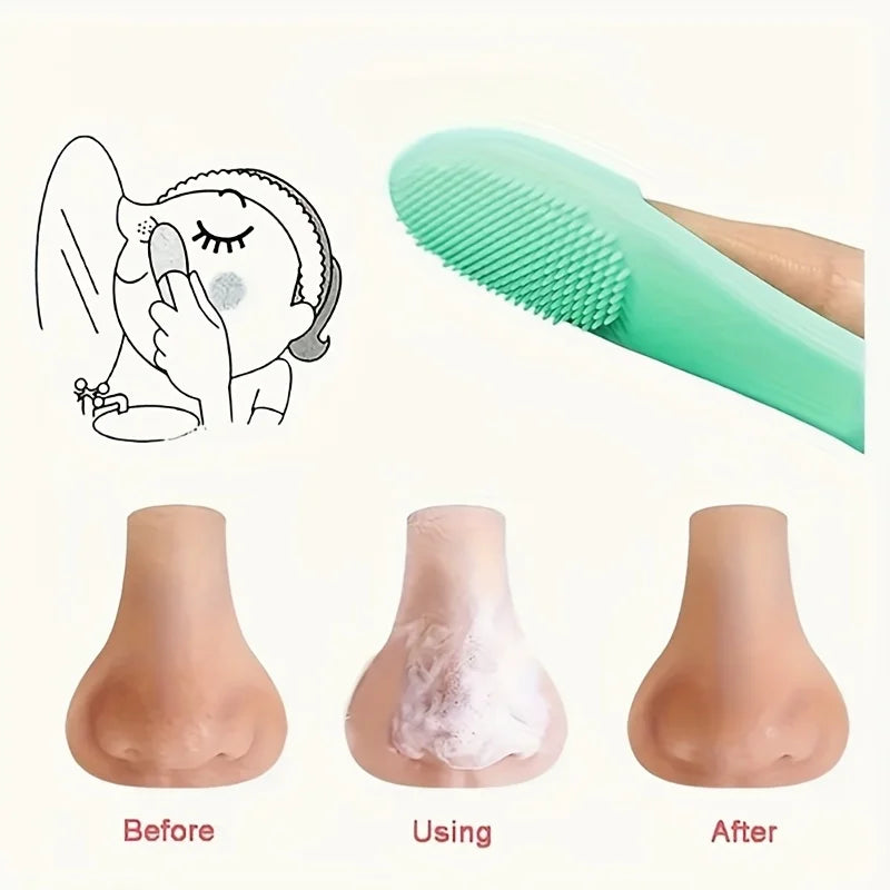 1PC soft silicone nose brush, clean the face, remove blackheads brush